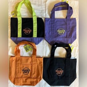 Trader Joe’s (LOT Of 4) NWT Limited Halloween edition Mini Canvas Tote Bag